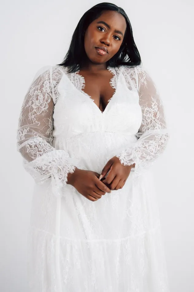 Baltic Born Bridal Women Gloria Lace Maxi Dress White