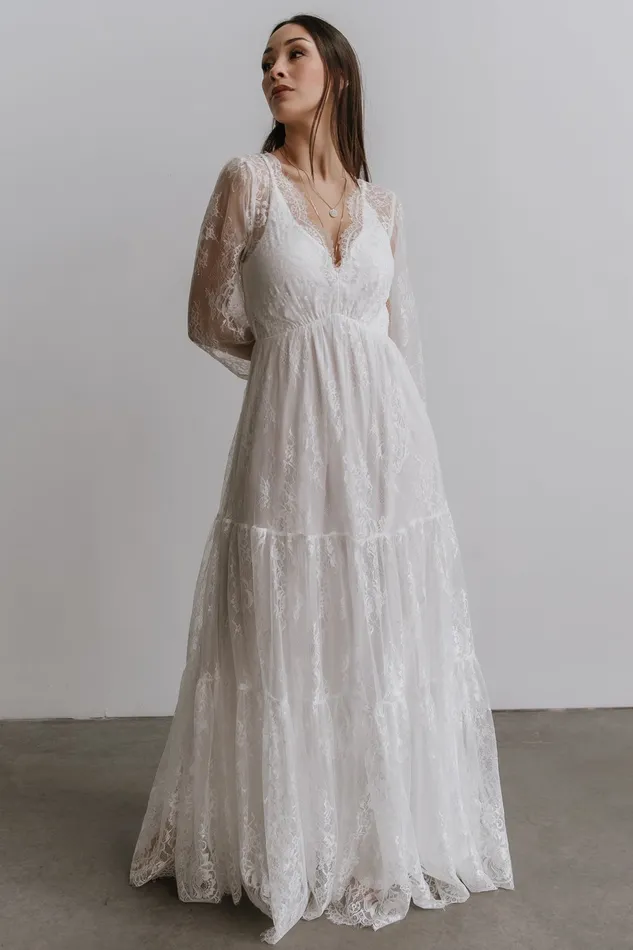 Baltic Born Bridal Women Gloria Lace Maxi Dress White