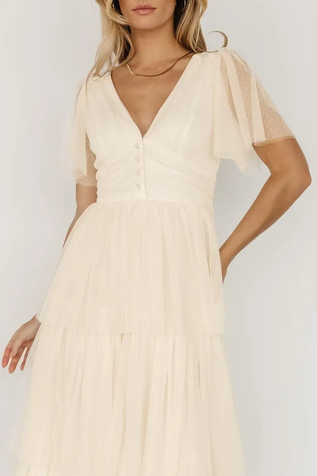 Baltic Born Bridal Women Starlet Tiered Maxi Dress Cream Baltic Born Bridal Women Starlet Tiered Maxi Dress Cream