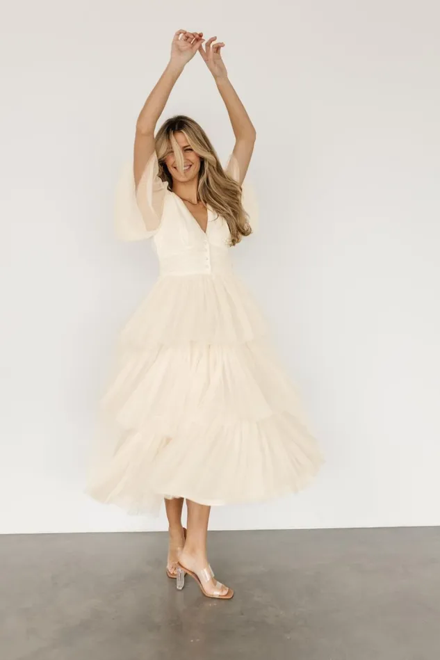 Baltic Born Bridal Women Starlet Tiered Maxi Dress Cream Baltic Born Bridal Women Starlet Tiered Maxi Dress Cream