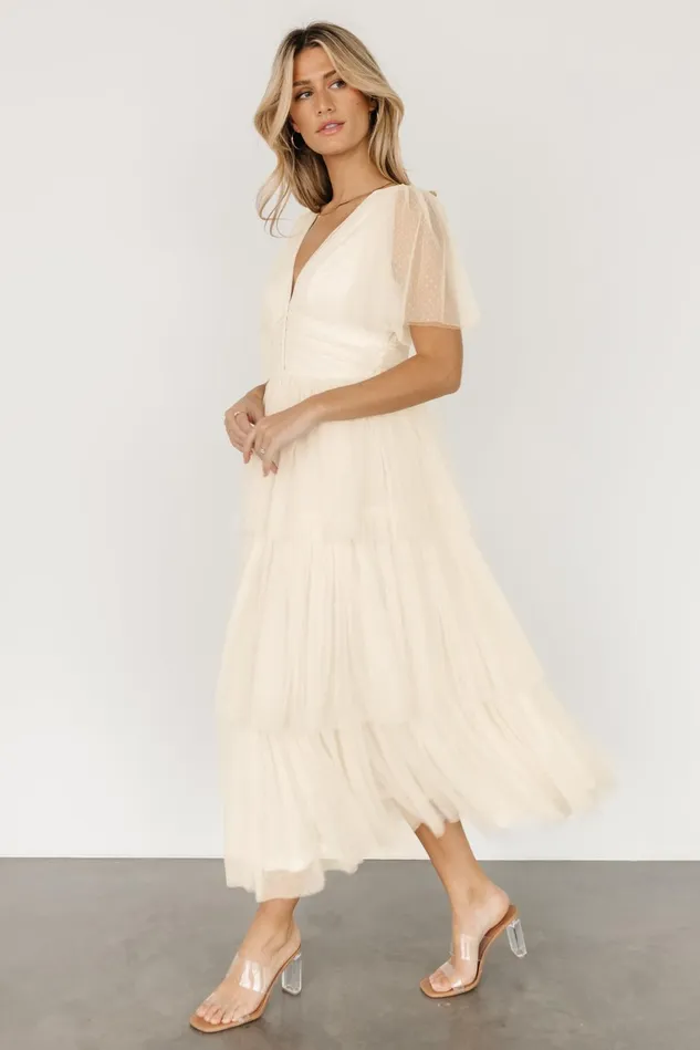 Baltic Born Bridal Women Starlet Tiered Maxi Dress Cream Baltic Born Bridal Women Starlet Tiered Maxi Dress Cream