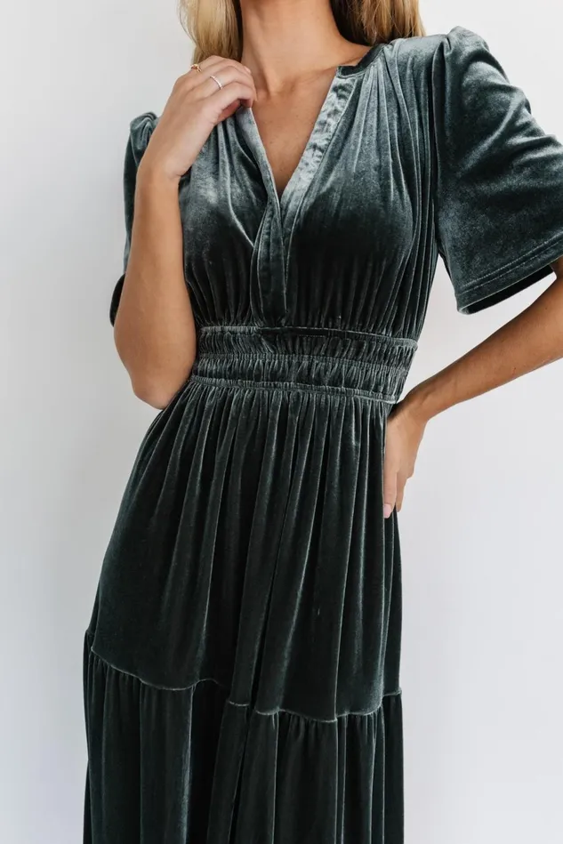 Baltic Born Bump Friendly Women Artemis Velvet Maxi Dress Eucalyptus Baltic Born Bump Friendly Women Artemis Velvet Maxi Dress Eucalyptus
