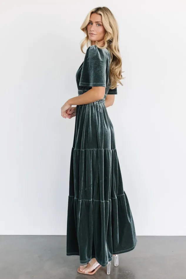 Baltic Born Bump Friendly Women Artemis Velvet Maxi Dress Eucalyptus Baltic Born Bump Friendly Women Artemis Velvet Maxi Dress Eucalyptus