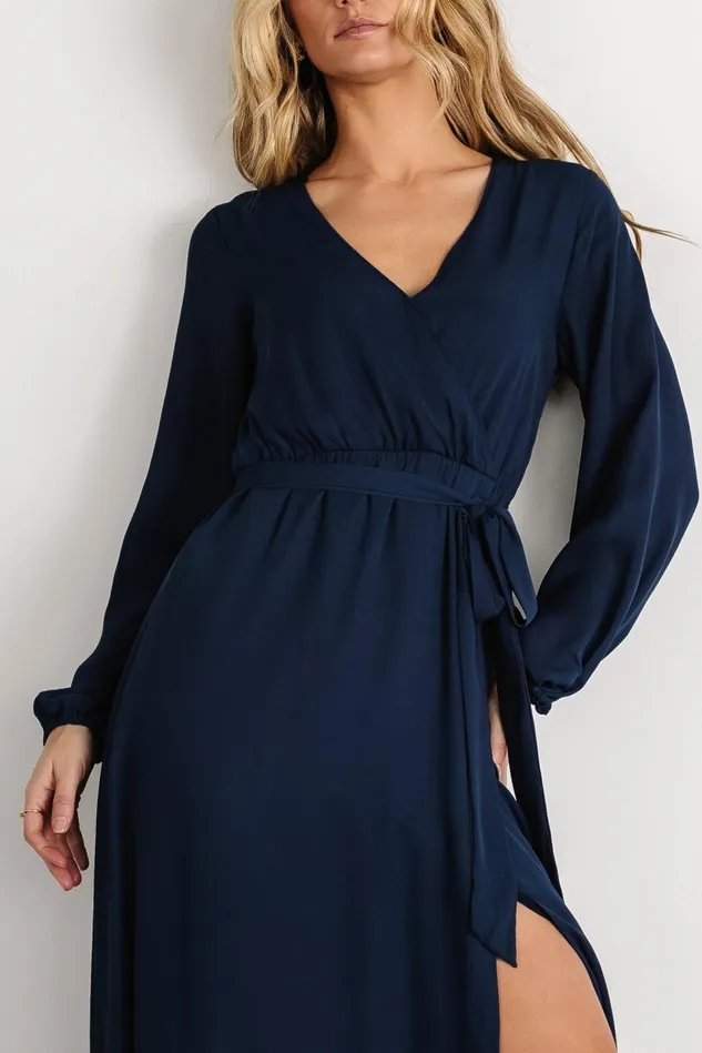 Baltic Born Bump Friendly Women Breanne Faux Wrap Maxi Dress Navy Baltic Born Bump Friendly Women Breanne Faux Wrap Maxi Dress Navy