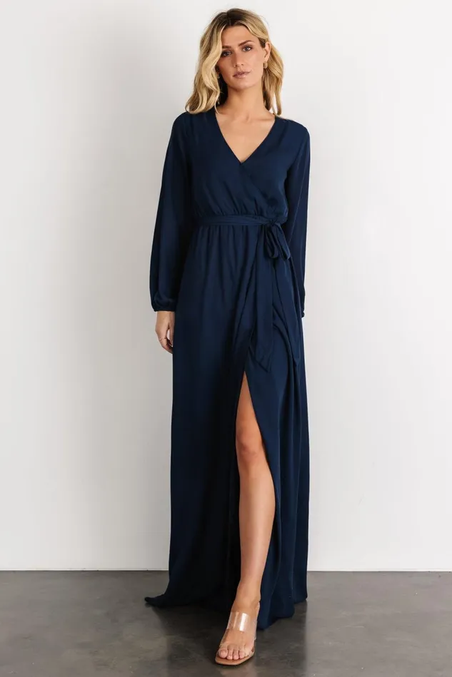 Baltic Born Bump Friendly Women Breanne Faux Wrap Maxi Dress Navy Baltic Born Bump Friendly Women Breanne Faux Wrap Maxi Dress Navy