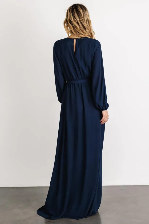 Baltic Born Bump Friendly Women Breanne Faux Wrap Maxi Dress Navy Baltic Born Bump Friendly Women Breanne Faux Wrap Maxi Dress Navy