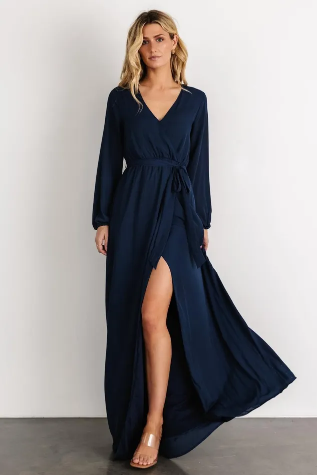 Baltic Born Bump Friendly Women Breanne Faux Wrap Maxi Dress Navy Baltic Born Bump Friendly Women Breanne Faux Wrap Maxi Dress Navy