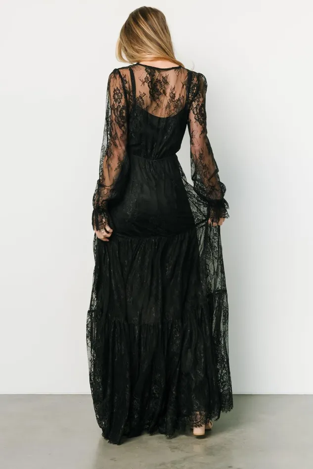 Baltic Born Bump Friendly Women Gloria Lace Maxi Dress Black
