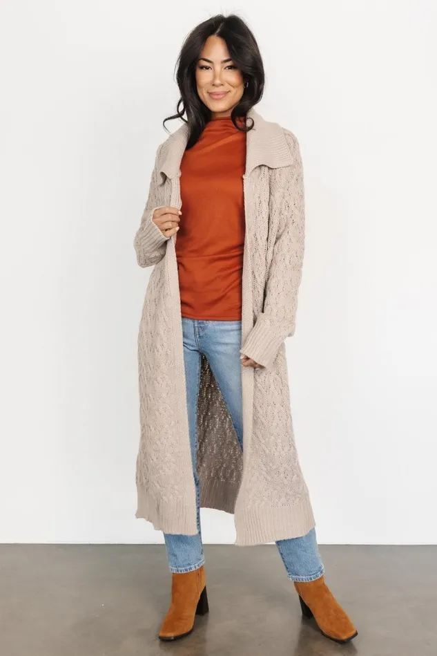 Baltic Born Cardigans Women Oakley Long Cardigan Oatmeal