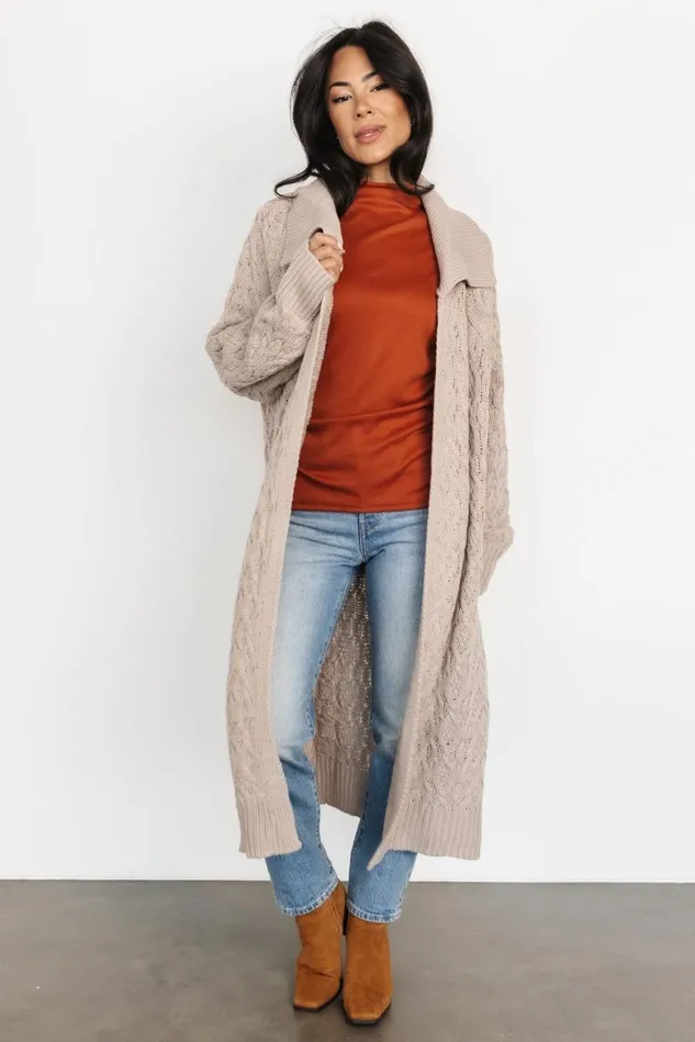 Baltic Born Cardigans Women Oakley Long Cardigan Oatmeal Baltic Born Cardigans Women Oakley Long Cardigan Oatmeal