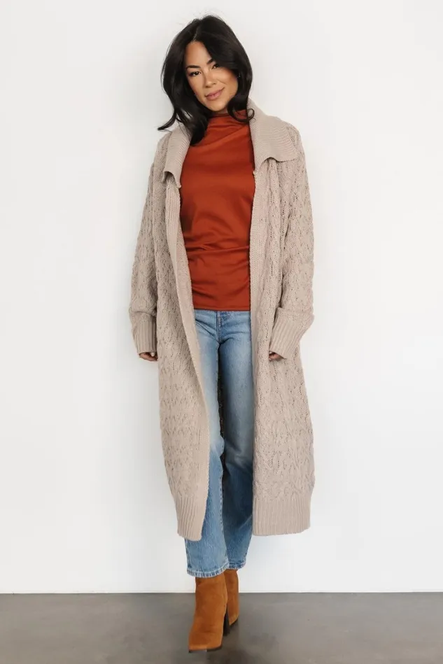 Baltic Born Cardigans Women Oakley Long Cardigan Oatmeal Baltic Born Cardigans Women Oakley Long Cardigan Oatmeal