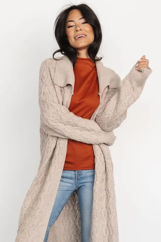 Baltic Born Cardigans Women Oakley Long Cardigan Oatmeal Baltic Born Cardigans Women Oakley Long Cardigan Oatmeal