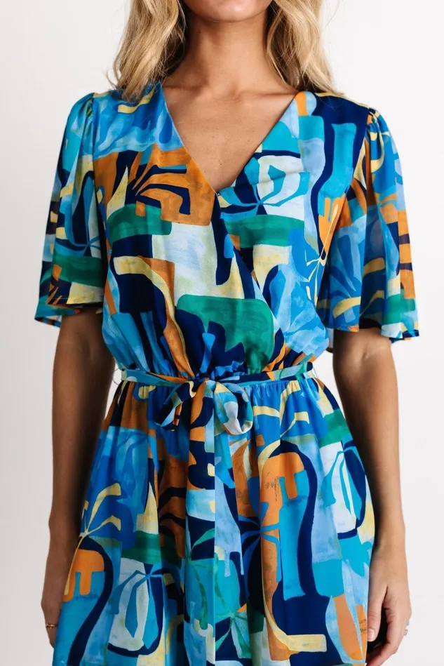 Baltic Born Cover Ups Women Karissa Romper Blue Multi Print Baltic Born Cover Ups Women Karissa Romper Blue Multi Print