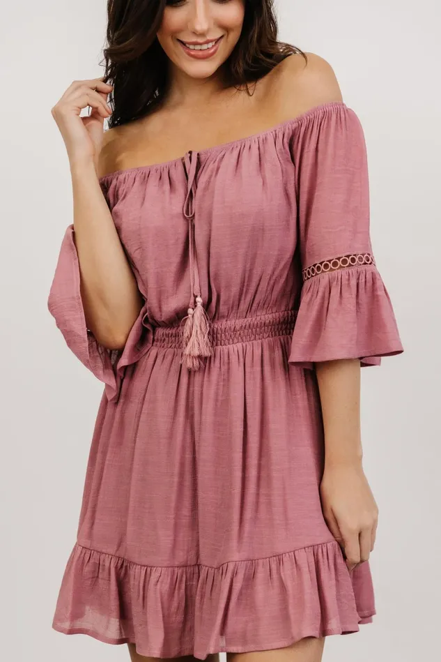 Baltic Born Cover Ups Women Magnolia Off Shoulder Mini Dress Rose Baltic Born Cover Ups Women Magnolia Off Shoulder Mini Dress Rose