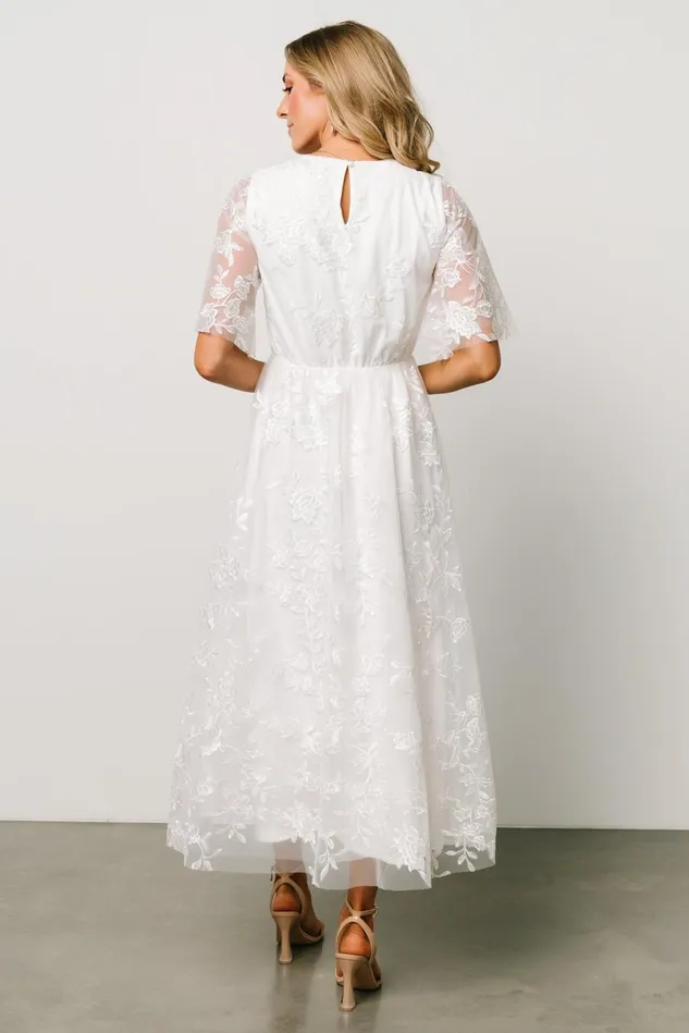Baltic Born Embellished Sequin Women Arabella Embroidered Tulle Maxi Dress White Baltic Born Embellished Sequin Women Arabella Embroidered Tulle Maxi Dress White