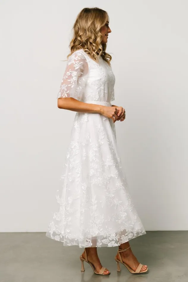 Baltic Born Embellished Sequin Women Arabella Embroidered Tulle Maxi Dress White Baltic Born Embellished Sequin Women Arabella Embroidered Tulle Maxi Dress White