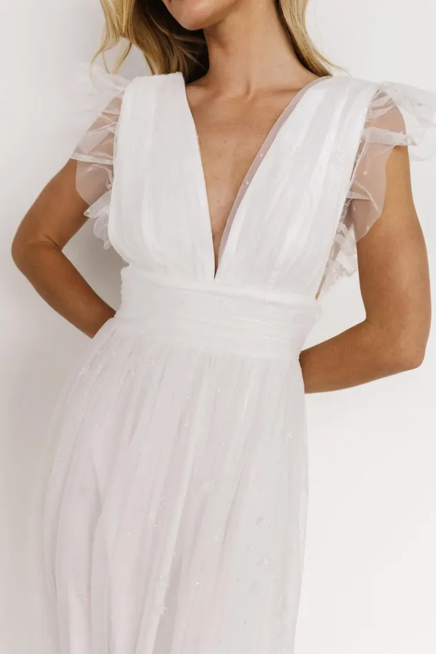 Baltic Born Embellished Sequin Women Nova Shimmer Maxi Dress White Baltic Born Embellished Sequin Women Nova Shimmer Maxi Dress White