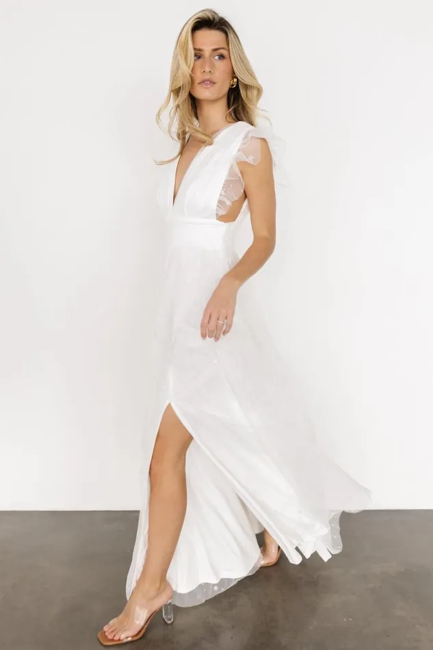Baltic Born Embellished Sequin Women Nova Shimmer Maxi Dress White Baltic Born Embellished Sequin Women Nova Shimmer Maxi Dress White