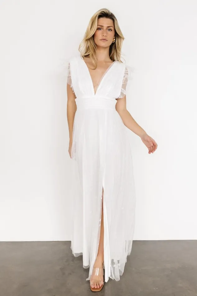 Baltic Born Embellished Sequin Women Nova Shimmer Maxi Dress White Baltic Born Embellished Sequin Women Nova Shimmer Maxi Dress White