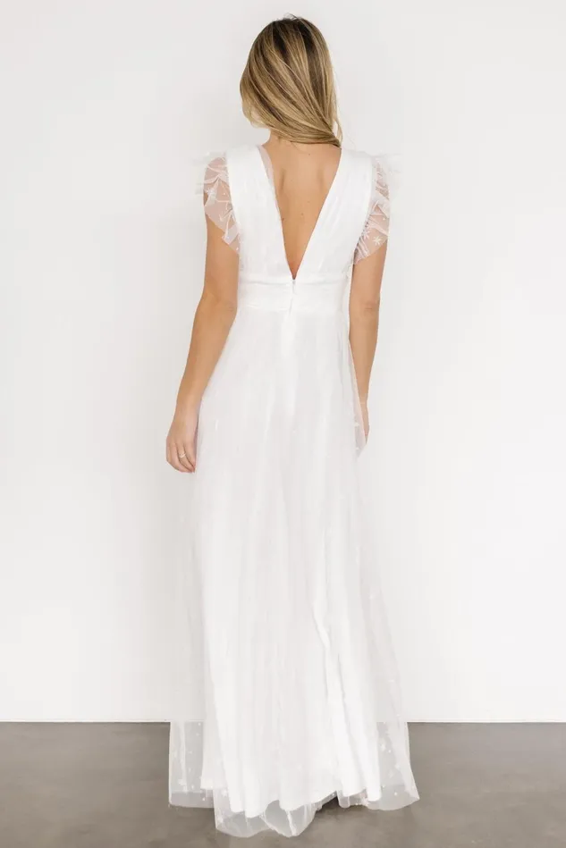 Baltic Born Embellished Sequin Women Nova Shimmer Maxi Dress White Baltic Born Embellished Sequin Women Nova Shimmer Maxi Dress White