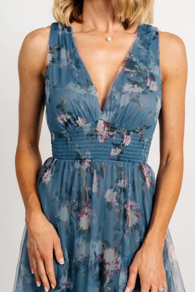 Baltic Born Maxi Dresses Women Kamila Tulle Maxi Dress Blue Multi Floral