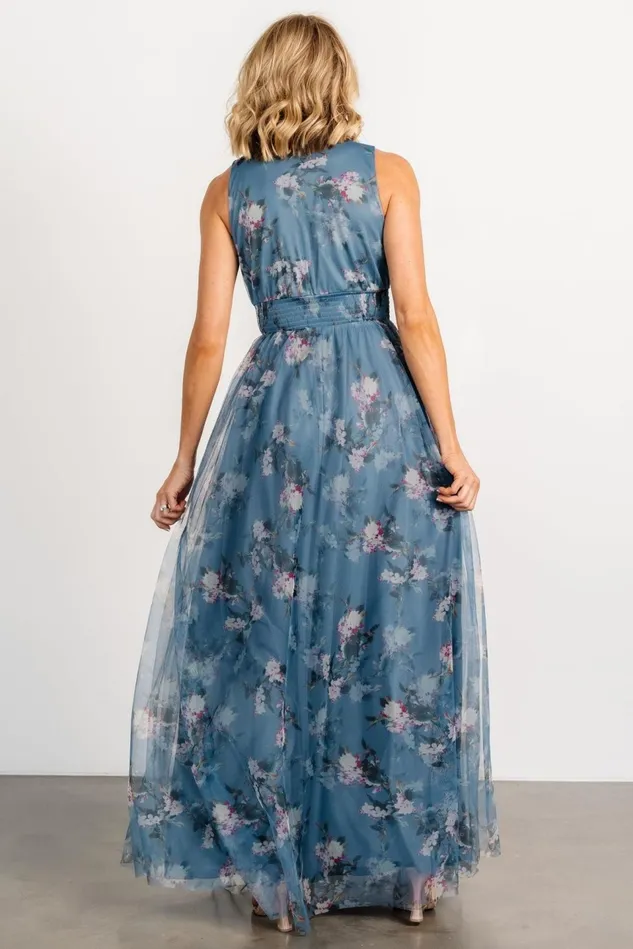 Baltic Born Maxi Dresses Women Kamila Tulle Maxi Dress Blue Multi Floral
