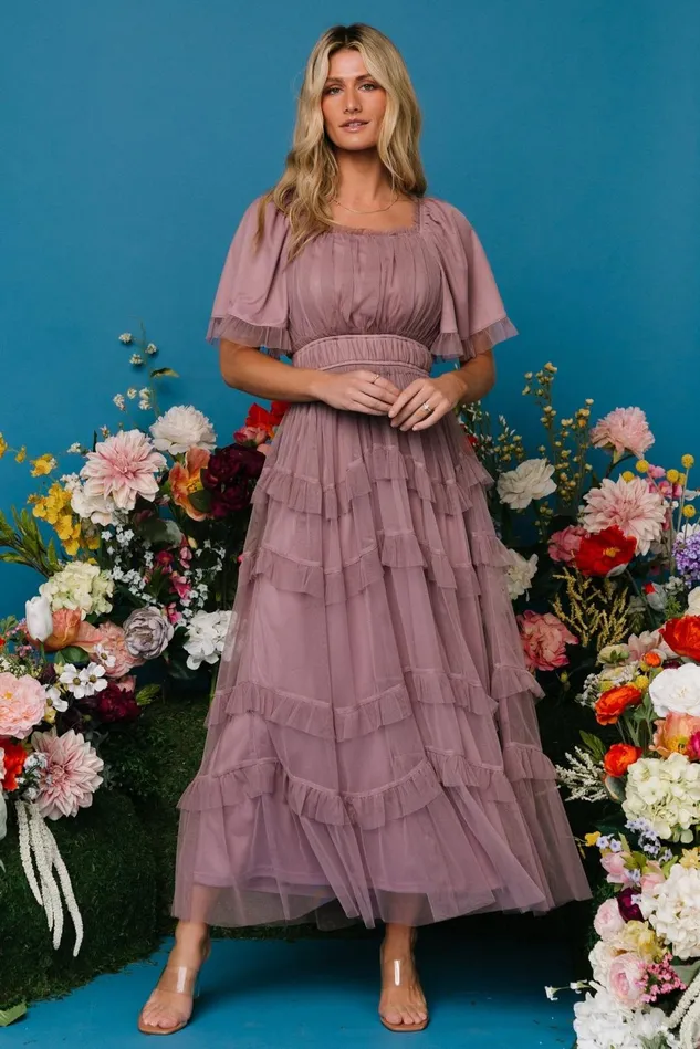 Baltic Born Maxi Dresses Women Magdalena Tulle Maxi Dress Dusty Orchid
