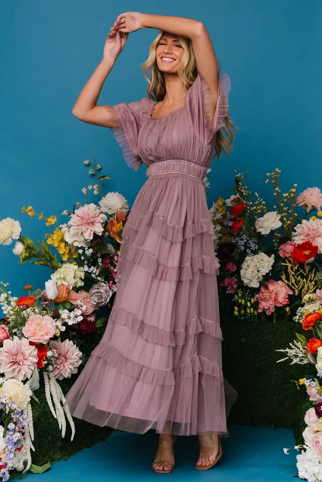 Baltic Born Maxi Dresses Women Magdalena Tulle Maxi Dress Dusty Orchid