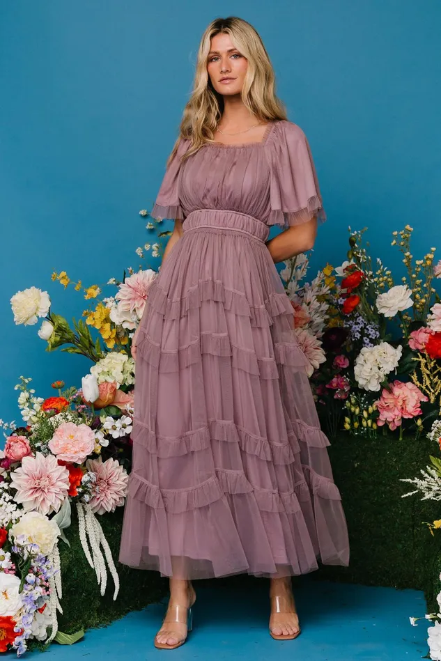 Baltic Born Maxi Dresses Women Magdalena Tulle Maxi Dress Dusty Orchid