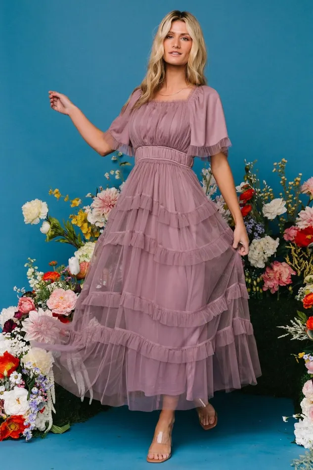 Baltic Born Maxi Dresses Women Magdalena Tulle Maxi Dress Dusty Orchid