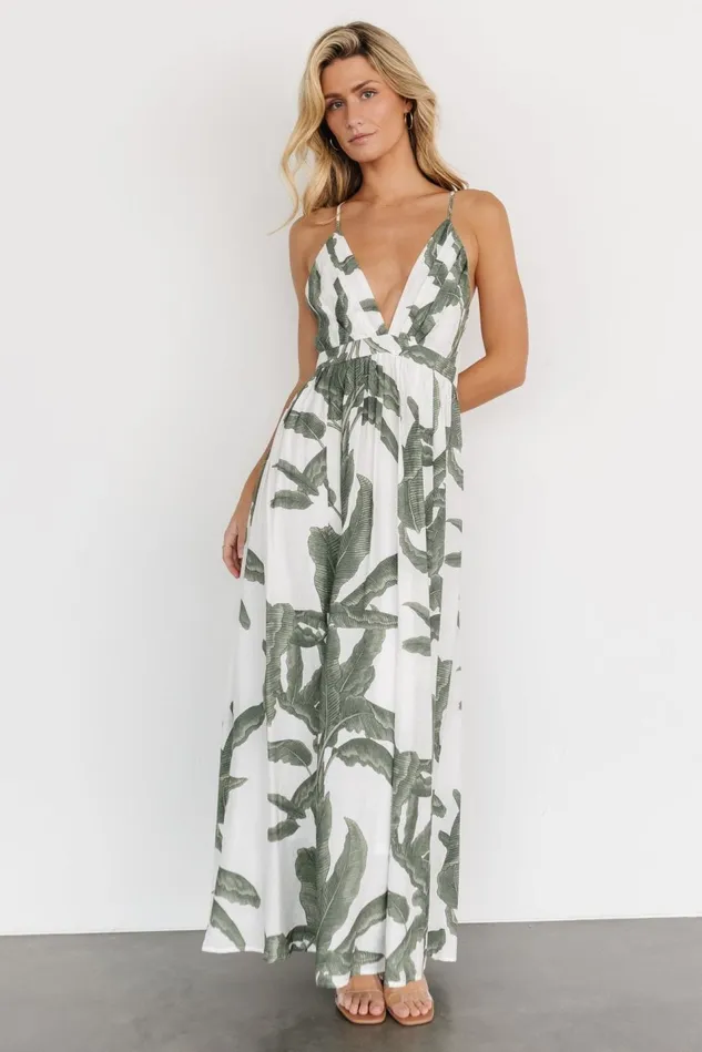 Baltic Born Maxi Dresses Women Miramar Maxi Dress Green Print Baltic Born Maxi Dresses Women Miramar Maxi Dress Green Print