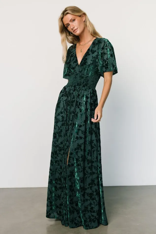 Baltic Born Maxi Dresses Women Veronica Velvet Maxi Dress Green