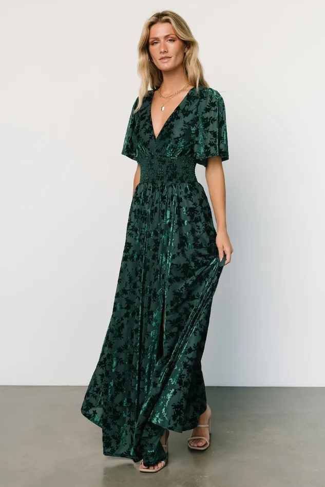 Baltic Born Maxi Dresses Women Veronica Velvet Maxi Dress Green