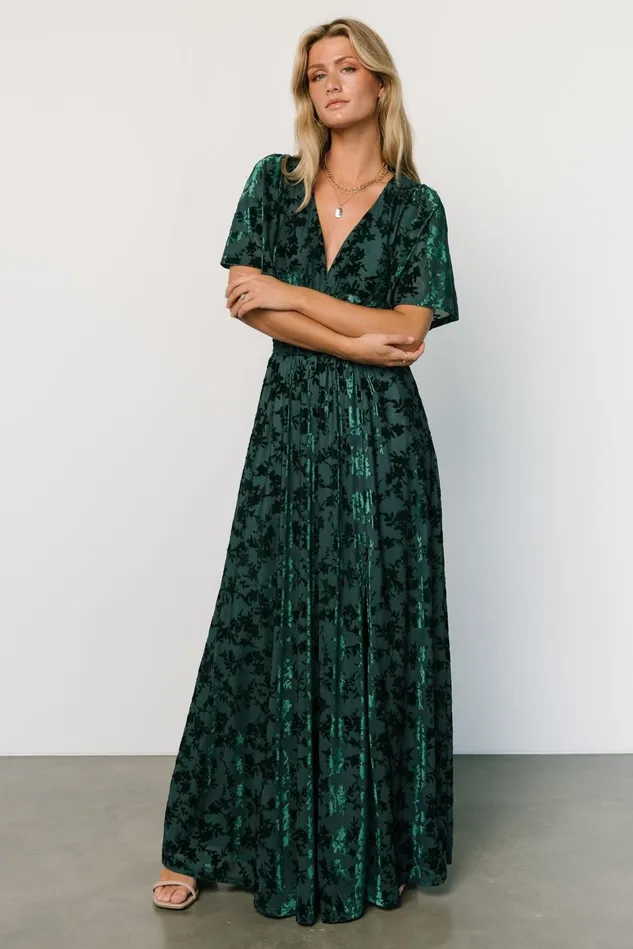 Baltic Born Maxi Dresses Women Veronica Velvet Maxi Dress Green