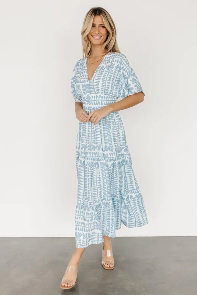 Baltic Born Midi Dresses Women Austin Kimono Dress Blue Print