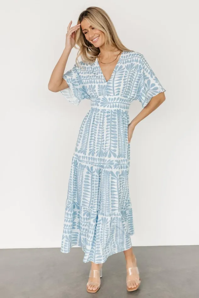 Baltic Born Midi Dresses Women Austin Kimono Dress Blue Print Baltic Born Midi Dresses Women Austin Kimono Dress Blue Print