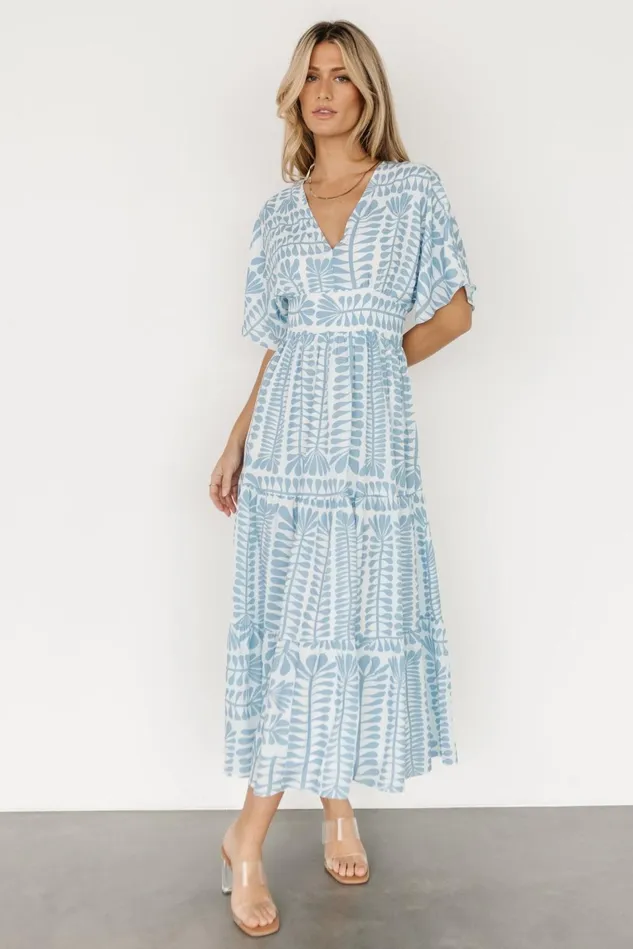 Baltic Born Midi Dresses Women Austin Kimono Dress Blue Print Baltic Born Midi Dresses Women Austin Kimono Dress Blue Print