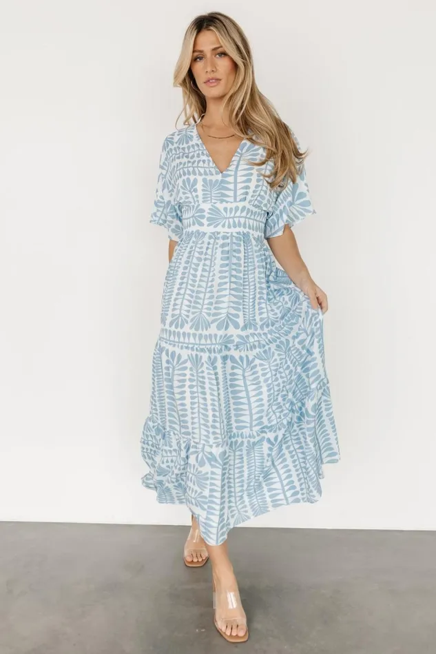 Baltic Born Midi Dresses Women Austin Kimono Dress Blue Print Baltic Born Midi Dresses Women Austin Kimono Dress Blue Print