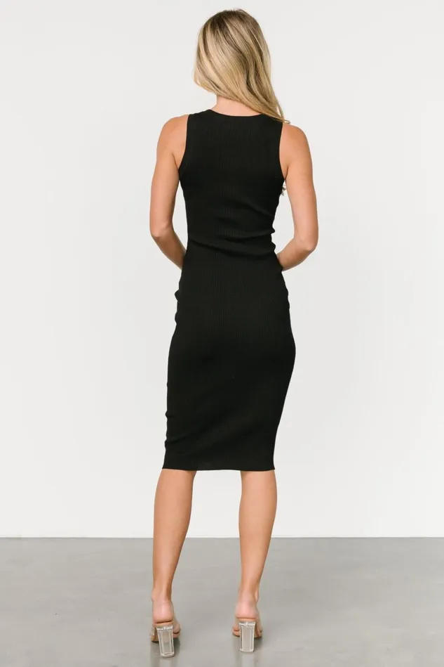 Baltic Born Midi Dresses Women Caitlyn Ribbed Tank Dress Black Baltic Born Midi Dresses Women Caitlyn Ribbed Tank Dress Black