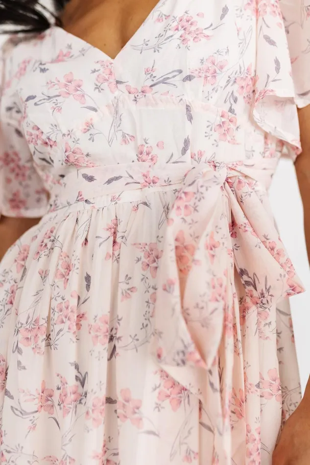 Baltic Born Midi Dresses Women Iris Midi Dress Blush Floral Baltic Born Midi Dresses Women Iris Midi Dress Blush Floral