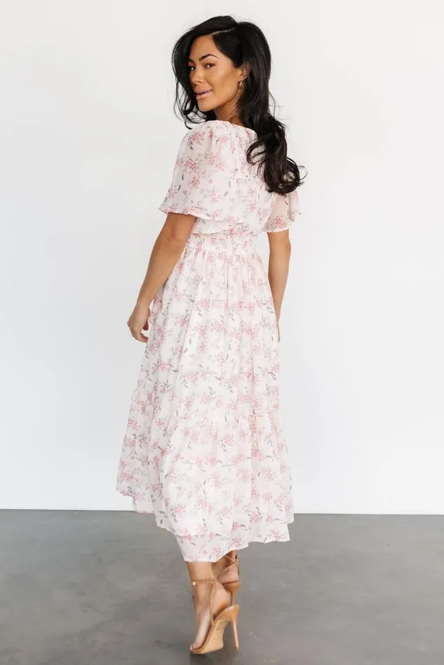 Baltic Born Midi Dresses Women Iris Midi Dress Blush Floral Baltic Born Midi Dresses Women Iris Midi Dress Blush Floral