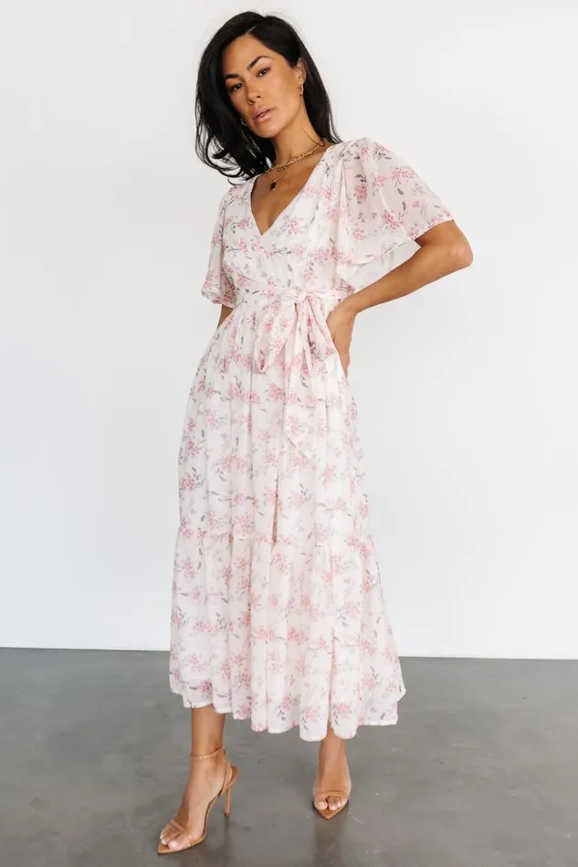 Baltic Born Midi Dresses Women Iris Midi Dress Blush Floral Baltic Born Midi Dresses Women Iris Midi Dress Blush Floral