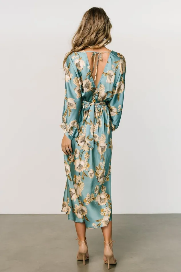 Baltic Born Midi Dresses Women Joni Satin Midi Dress Blue Multi Baltic Born Midi Dresses Women Joni Satin Midi Dress Blue Multi