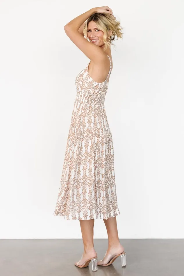Baltic Born Midi Dresses Women Thebes Tank Midi Dress Taupe Print Baltic Born Midi Dresses Women Thebes Tank Midi Dress Taupe Print