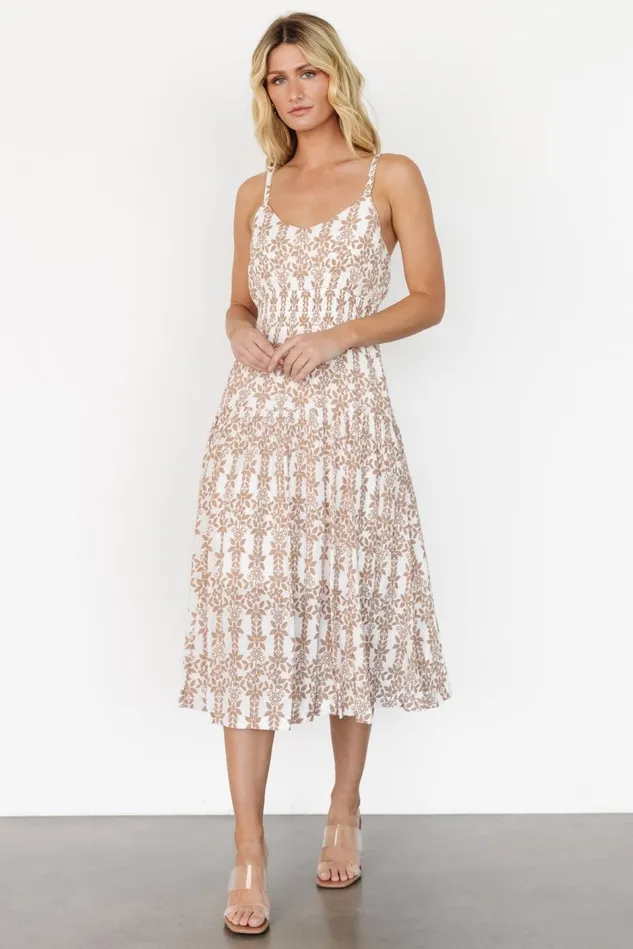 Baltic Born Midi Dresses Women Thebes Tank Midi Dress Taupe Print Baltic Born Midi Dresses Women Thebes Tank Midi Dress Taupe Print
