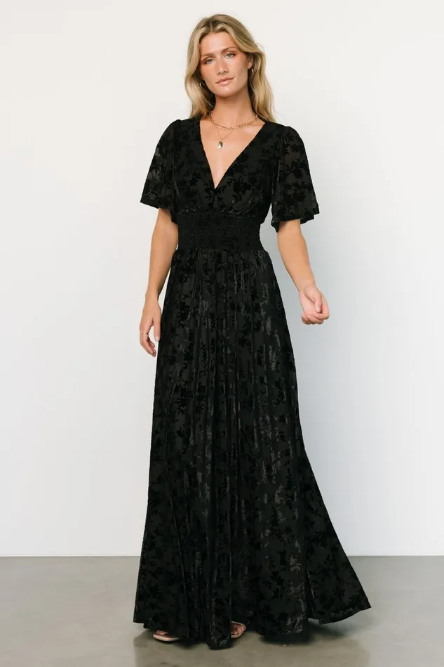 Baltic Born Mother Of The Bride Women Veronica Velvet Maxi Dress Black