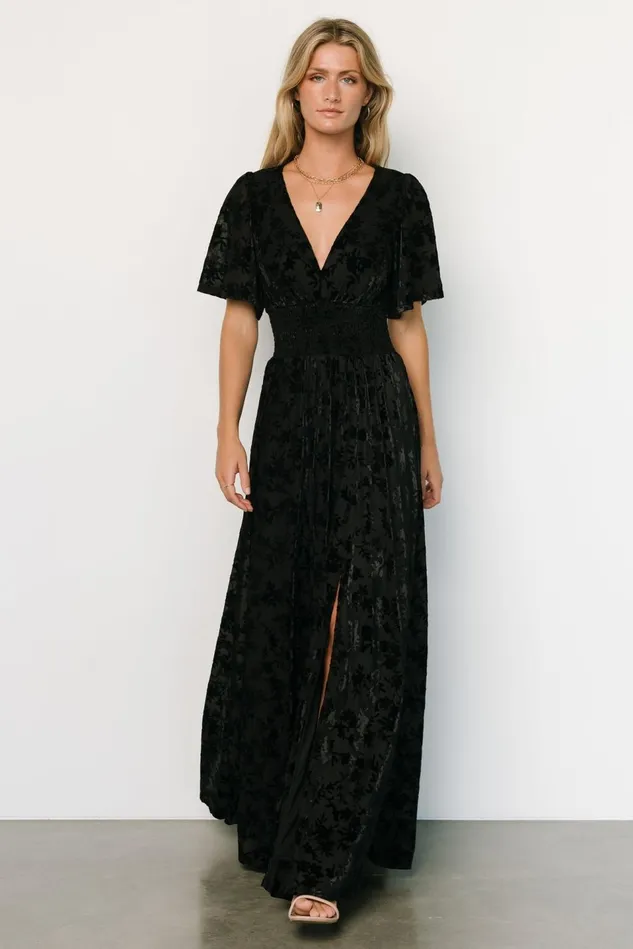 Baltic Born Mother Of The Bride Women Veronica Velvet Maxi Dress Black Baltic Born Mother Of The Bride Women Veronica Velvet Maxi Dress Black