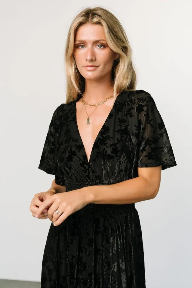 Baltic Born Mother Of The Bride Women Veronica Velvet Maxi Dress Black Baltic Born Mother Of The Bride Women Veronica Velvet Maxi Dress Black