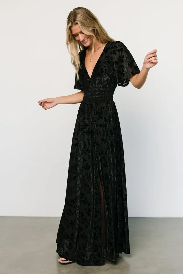 Baltic Born Mother Of The Bride Women Veronica Velvet Maxi Dress Black Baltic Born Mother Of The Bride Women Veronica Velvet Maxi Dress Black
