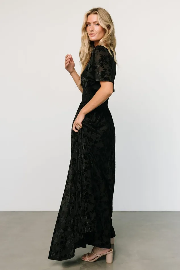 Baltic Born Mother Of The Bride Women Veronica Velvet Maxi Dress Black Baltic Born Mother Of The Bride Women Veronica Velvet Maxi Dress Black